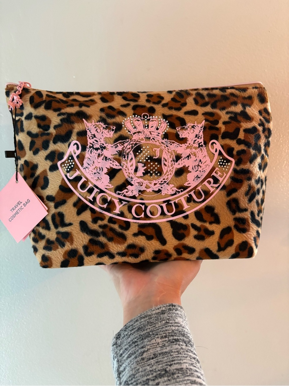 Juicy Couture Leopard Print Faux Fur Travel Bag NWT.